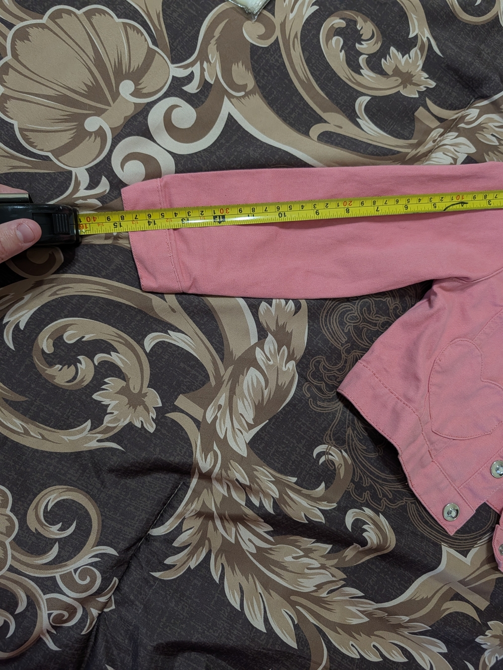 Little Lass Girls' Size 6 Pink Heart Pocket Denim Jacket - Picture 6 of 7